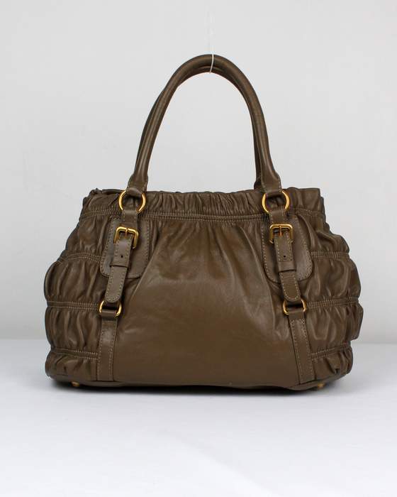Prada Nappa Leather Tote Bag - 8022 Khaki