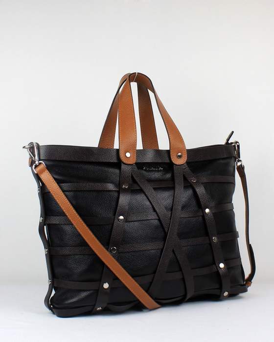 Prada Milled Leather Tote Bag - 8025 Black - Click Image to Close
