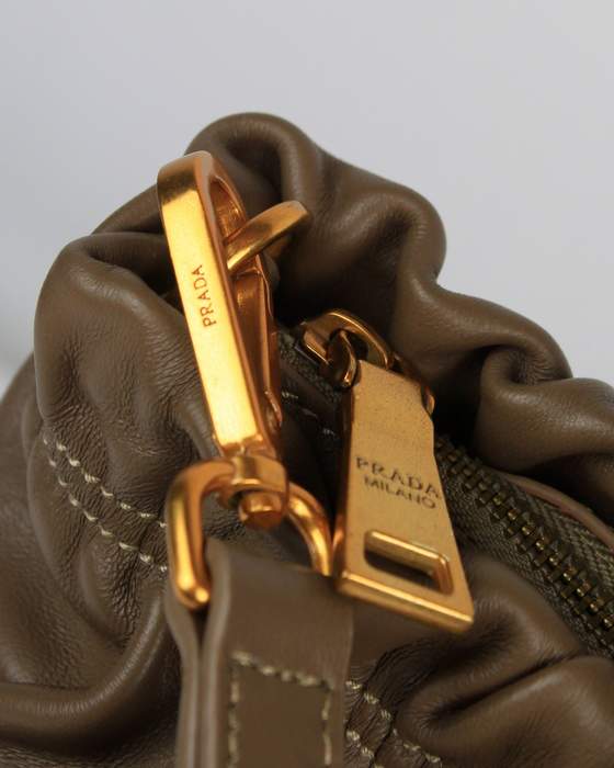 Prada Gaufre Nappa Leather Tote Bag - 8027 Khaki - Click Image to Close