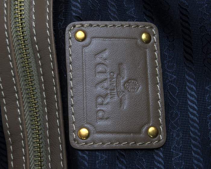 Prada Gaufre Nappa Leather Tote Bag - 8027 Khaki