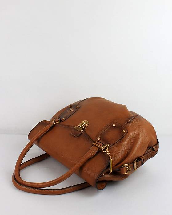 Prada Milled Leather Tote Bag - 8030 Tan