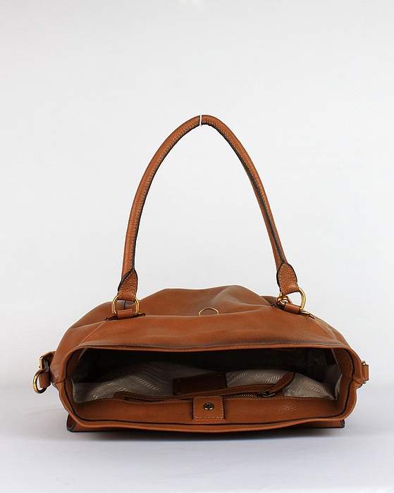 Prada Milled Leather Tote Bag - 8030 Tan