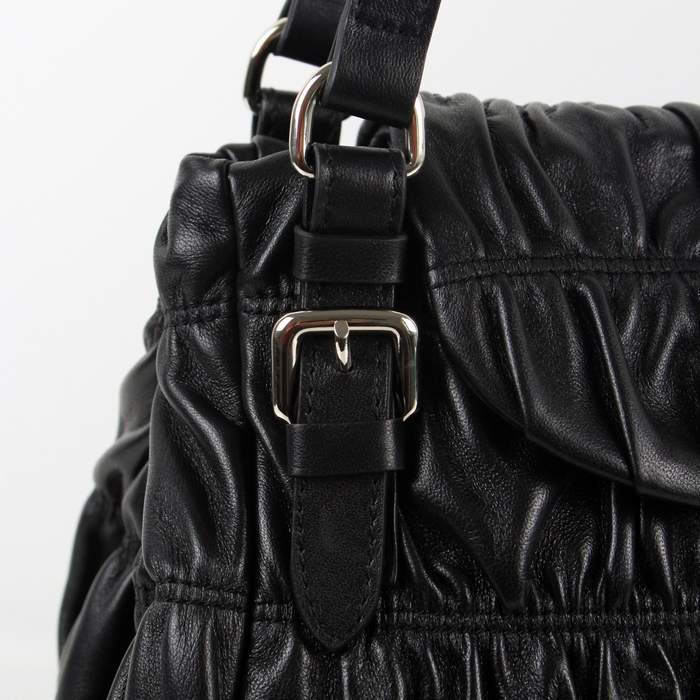 Prada Gaufre Flap Shoulder Bag - 8038 Black - Click Image to Close
