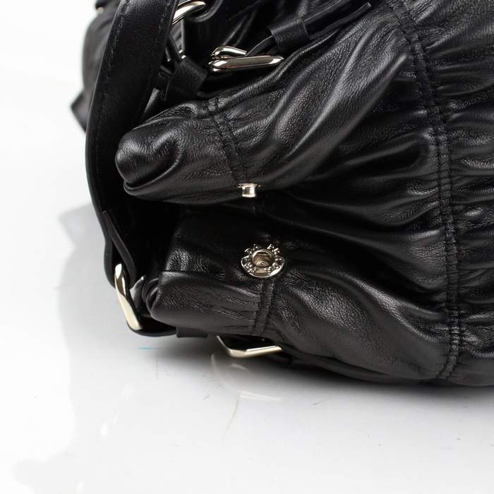 Prada Gaufre Flap Shoulder Bag - 8038 Black