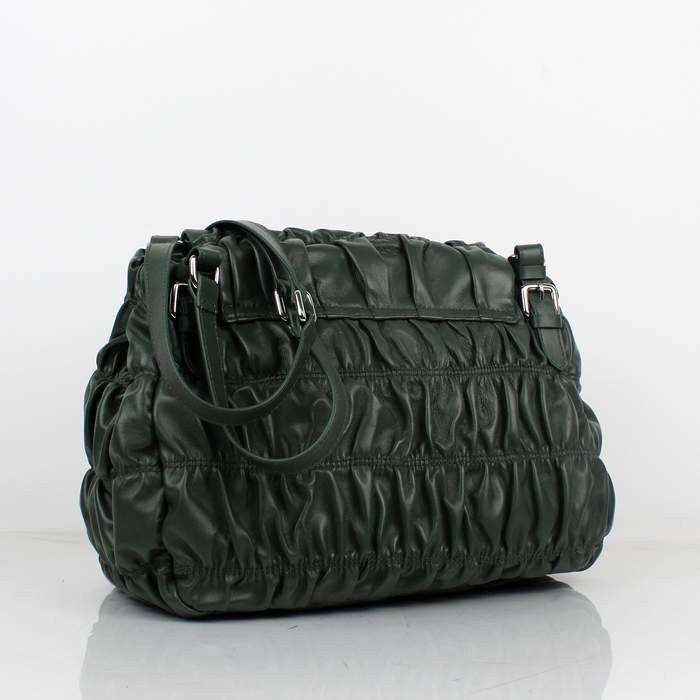 Prada Gaufre Flap Shoulder Bag - 8038 Green - Click Image to Close
