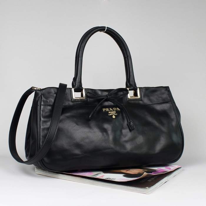 Prada Nappa Leather Handbag - 8201 Black - Click Image to Close
