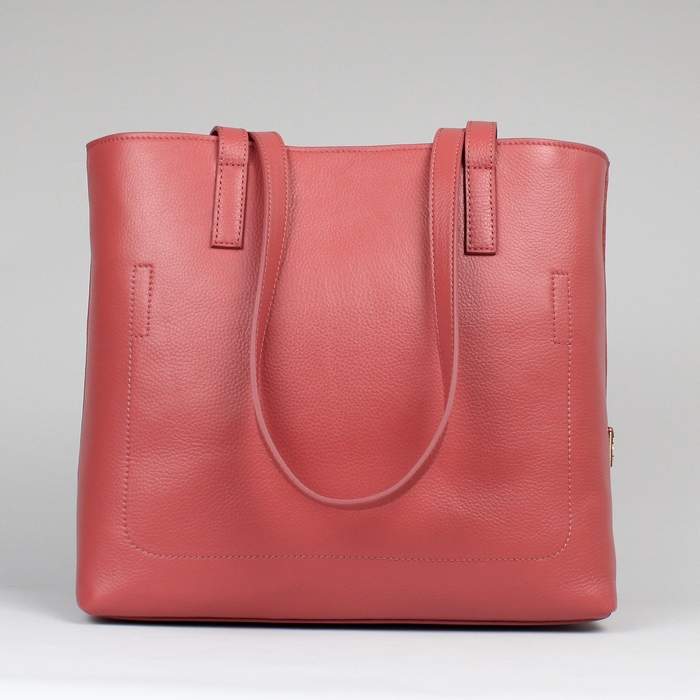 Prada Calfskin Shopper Bag - 8204 Peach Red - Click Image to Close