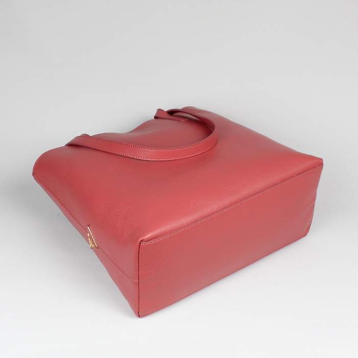 Prada Calfskin Shopper Bag - 8204 Peach Red