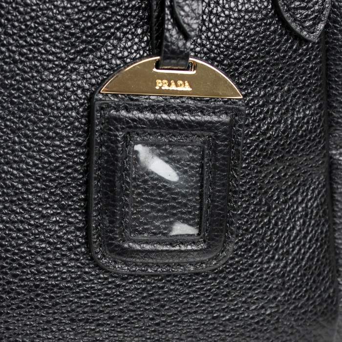 Prada Grained Calf Leather Tote Bag - 8206 Black