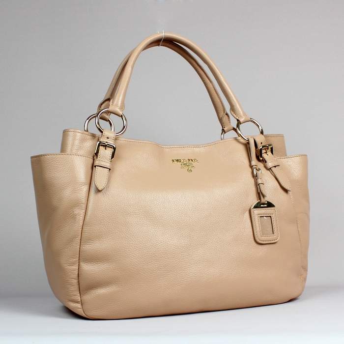 Prada Grained Calf Leather Tote Bag - 8206 Pink - Click Image to Close