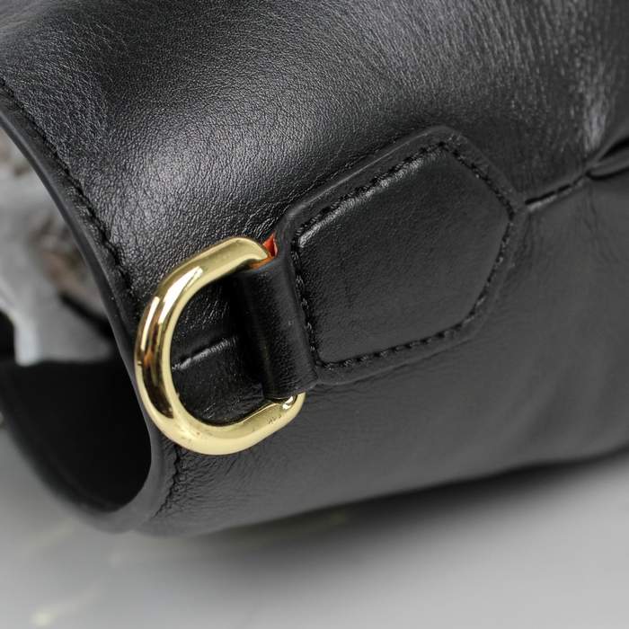 Prada Calfskin Hobo Bag 8209 Black - Click Image to Close
