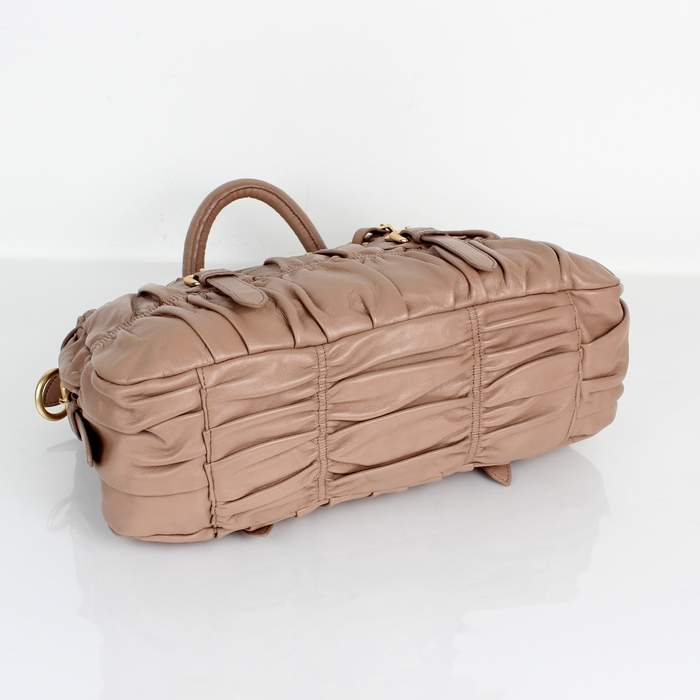Prada Gaufre Lambskin Leather Tote Bag - 8350 Apricot