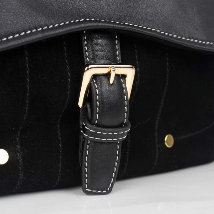 Prada Nappa Leather Flap Shoulder Bag 8502 Black - Click Image to Close