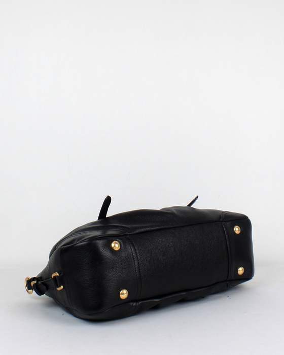 Prada Tote Bags Milled Leather 8803 Black