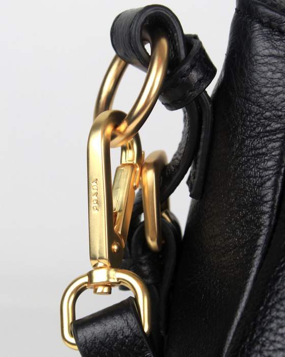 Prada Tote Bags Milled Leather 8803 Black