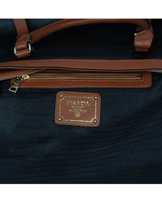 Prada Milled Leather Tote Bags 8804 Black