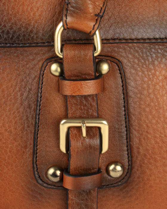 Prada Milled Leather Tote Bag - 8821 Brown
