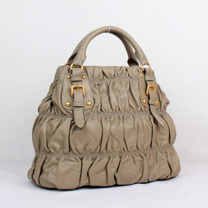 Prada Nappa Leather Tote Bag - 8826 Grey - Click Image to Close