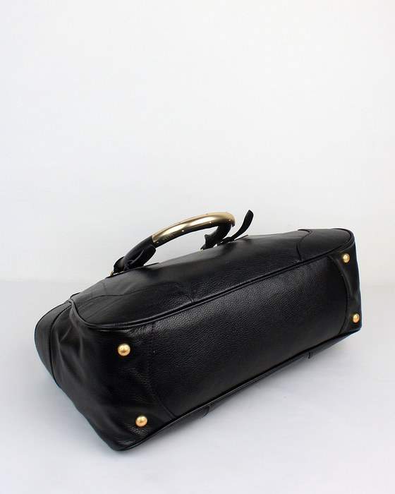 Prada Milled Leather Tote Bag - 8827 Black