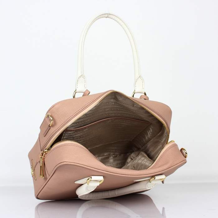 Prada Saffiano Leather Boston Bag - BL0757 Apricot