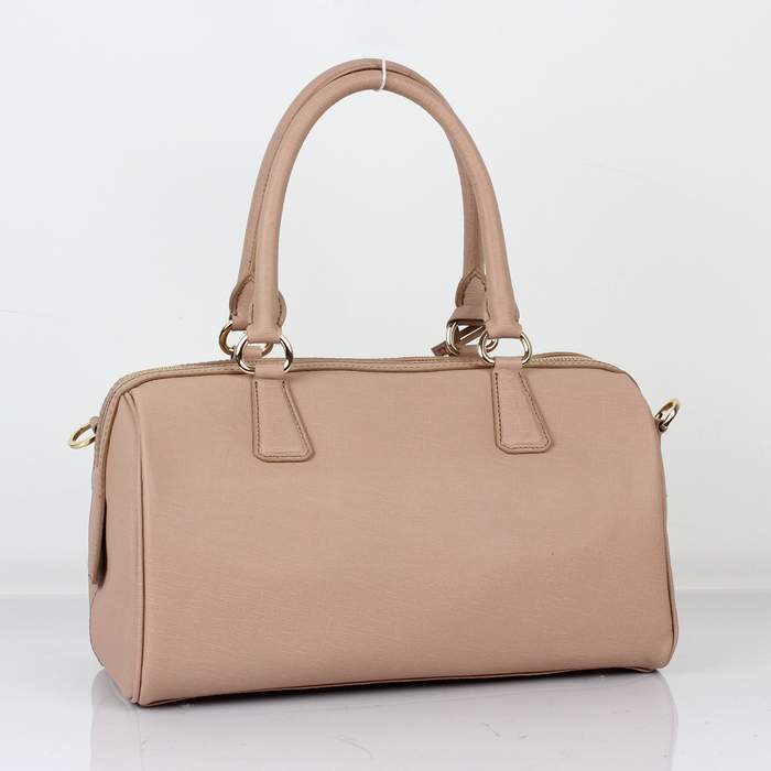 Prada Perforated Saffiano Top Handle Leather Handbag - BL0796 Apricot - Click Image to Close
