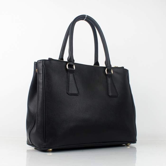 Prada 2012 Saffiano Leather Tote Bag BN1786 Black - Click Image to Close