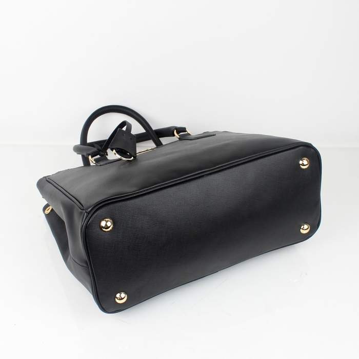 Prada 2012 Saffiano Leather Tote Bag BN1786 Black - Click Image to Close
