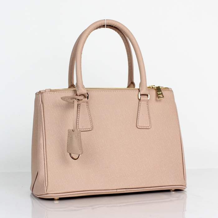 Prada Classic Saffiano Leather Medium Tote Bag - BN1801 Apricot - Click Image to Close