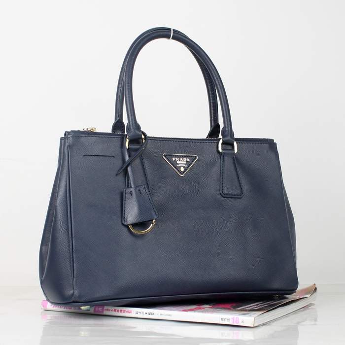 Prada Classic Saffiano Leather Medium Tote Bag - BN1801 Blue - Click Image to Close