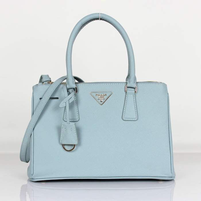 Prada Classic Saffiano Leather Medium Tote Bag - BN1801 Light Blue - Click Image to Close