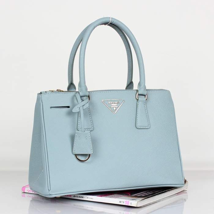 Prada Classic Saffiano Leather Medium Tote Bag - BN1801 Light Blue