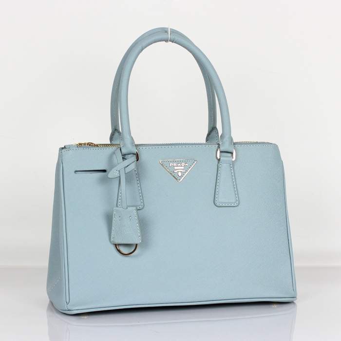 Prada Classic Saffiano Leather Medium Tote Bag - BN1801 Light Blue - Click Image to Close