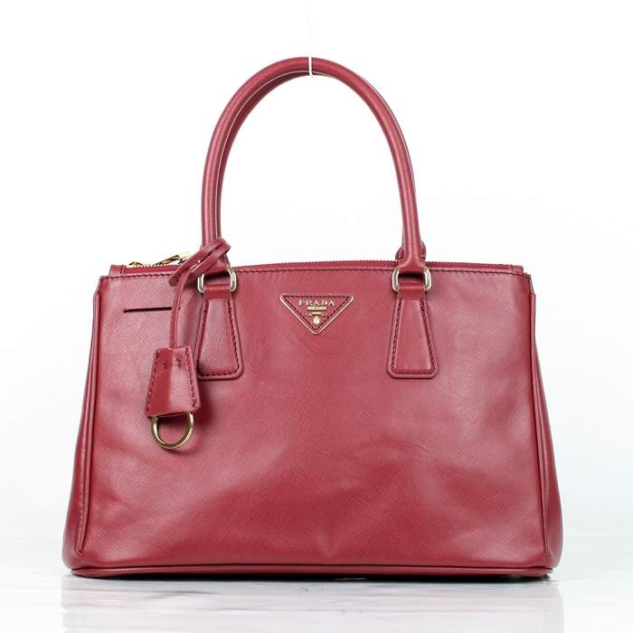 Prada Classic Saffiano Leather Medium Tote Bag - BN1801 Red - Click Image to Close