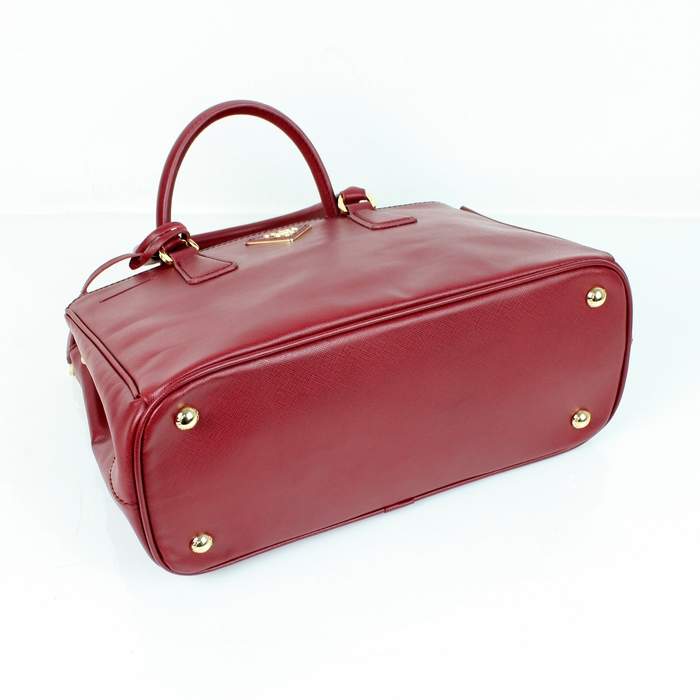 Prada Classic Saffiano Leather Medium Tote Bag - BN1801 Red - Click Image to Close