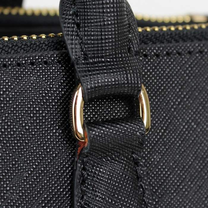 Prada Saffiano Calf Leather Tote BN2274 Black - Click Image to Close