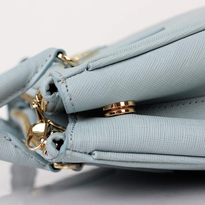 Prada mini Saffiano Calfskin Leather Totes BN2316 Blue - Click Image to Close