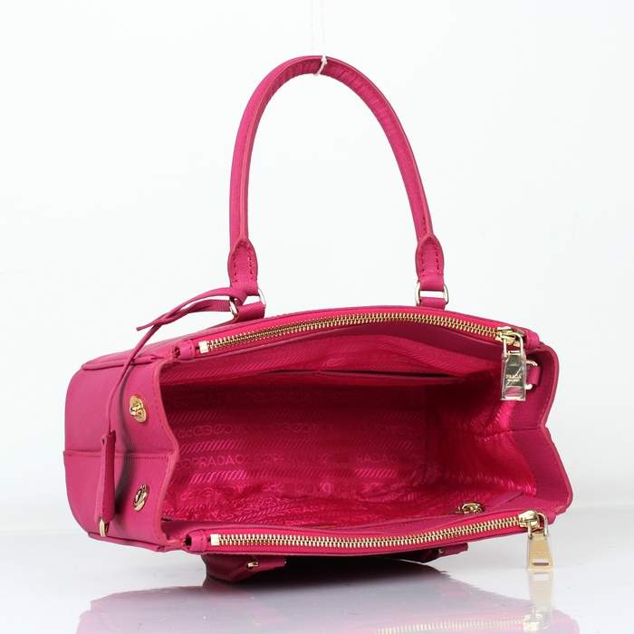 Prada mini Saffiano Calfskin Leather Totes BN2316 Rose Red