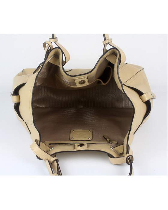 Prada Milled Leather Tote bag - 3573 Beige