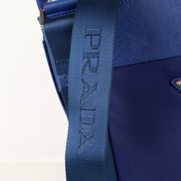 Prada Vela Fabric Messenger Bag BT0221 Blue - Click Image to Close