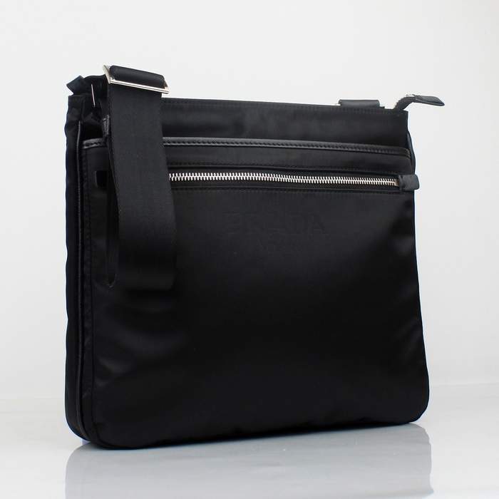 Prada Vela Fabric Messenger Bag BT0251 Black - Click Image to Close