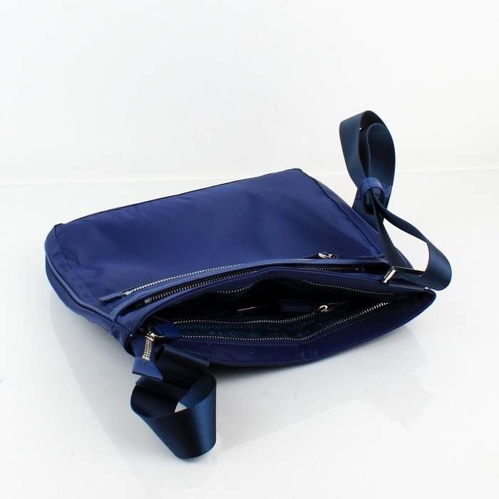Prada Vela Fabric Messenger Bag BT0251 Blue - Click Image to Close