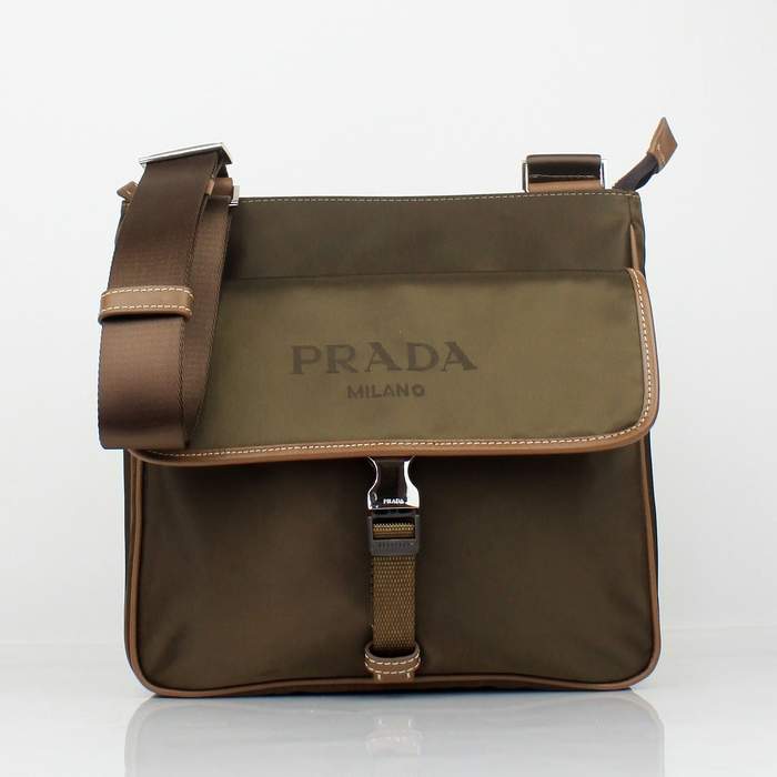 Prada Vela Fabric Messenger Bag BT0269 Coffee
