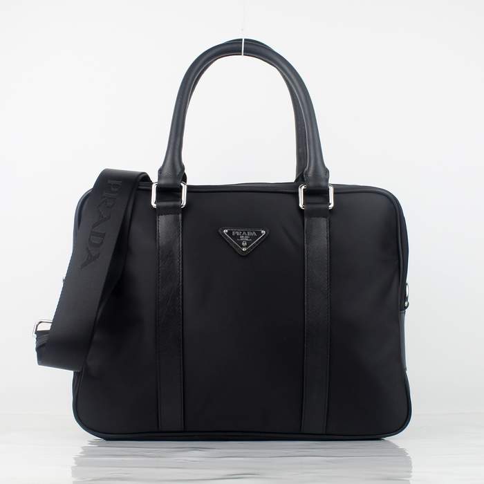 Prada Vela Fabric Handbag 0661 Black