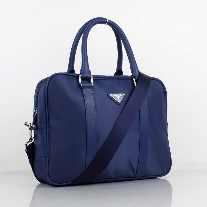 Prada Vela Fabric Handbag 0661 Blue