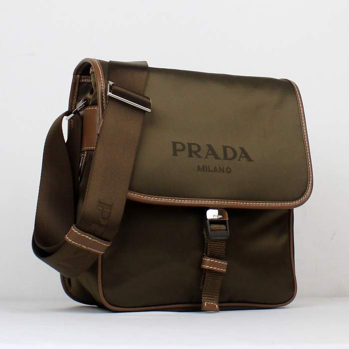 Prada Vela Fabric Messenger Bag VA0770 Coffee
