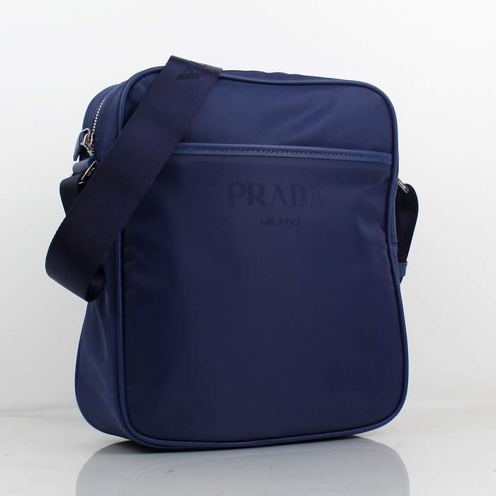 Prada Vela Fabric Hobo Bag BT0795 Blue