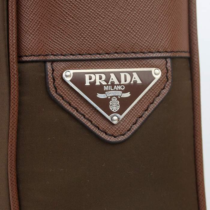 Prada Vela Fabric Hobo Bag BT0795 Brown