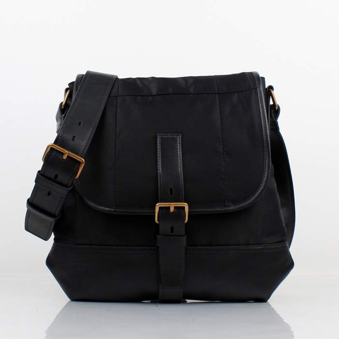 Prada Vela Fabric Flap Bag VA0827 Black - Click Image to Close