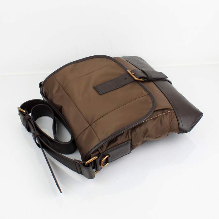 Prada Vela Fabric Flap Bag VA0827 Brown