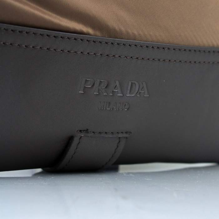 Prada Vela Fabric Flap Bag VA0827 Brown